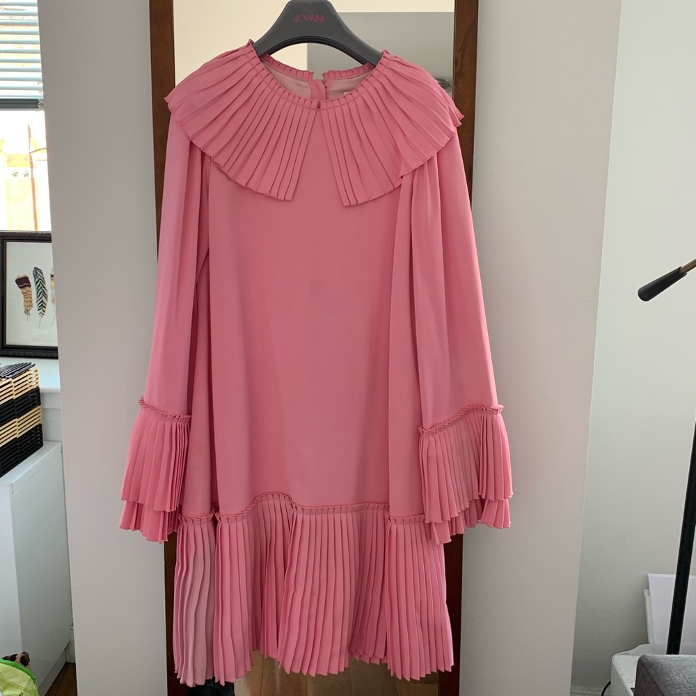 HONOR pink pleated dress
